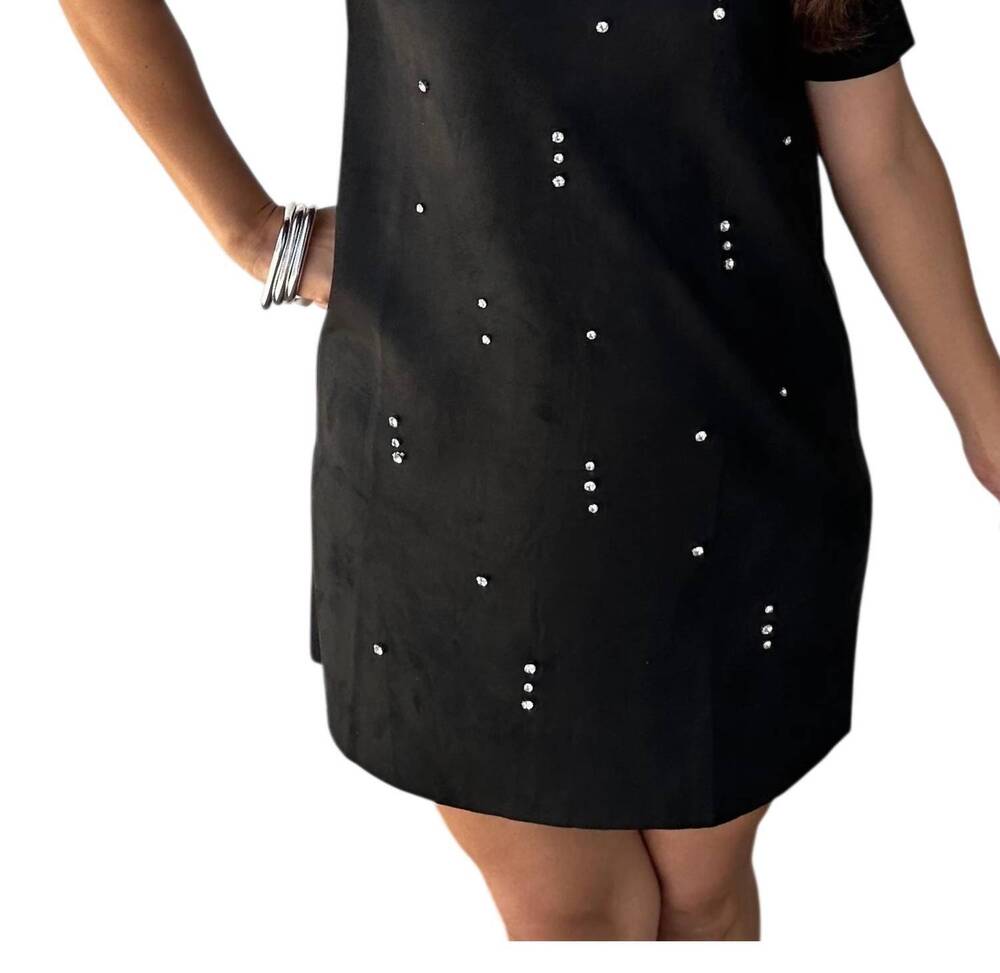 NEW ENTRO women's diamonds in the sky mini dress in black